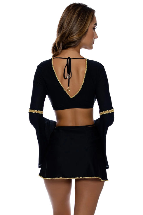 Luli Fama Luli Chic Bell Sleeve Crop Top